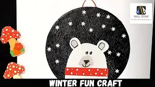 How to make 3D Winter Craft|Diy winter crafts #bear #Polarbearcraft #wintercrafts@Artifybyskillzone