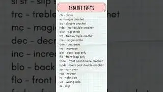 crochet terms | crochet keywords #crochet #shorts