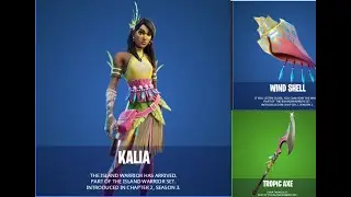 Fortnite New FREE KALIA Skin with wind shell, tropic axe pickaxes - Fortnite Item Shop Leak skin