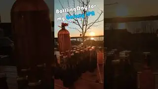 Bottling My Homebrew Galaxy IPA at Sunset #homebrew #IPA #brewing