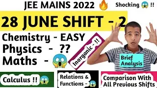 Jee Mains 28 June Shift 2 Students Reaction 😱l Difficulty level? l PCM l Analysis l Jee Mains 2022 l