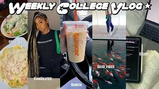 WEEKLY COLLEGE VLOG: we outside lol. Ceremony, grocery shopping, homework, dunkin, park, outside etc
