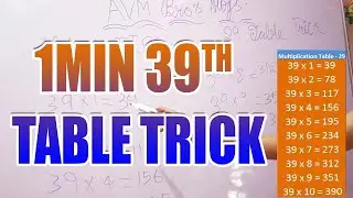 Learn 39 Times Table Multiplication Trick I Easy fast way to learn l Maths Tips Tricks AVMBrosVlogs
