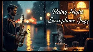 Soft Rainy Night Jazz Piano 🌧 Elegant Sweet Saxophone Music for Sleep, Work, Study