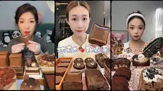 asmr mukbangasmr/kwai dessert mukbang,/mochi eating,creperoll cake chocolate #asmr