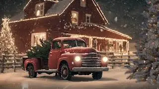 🎄 Cozy Christmas Ambience: Snowy Night at the Vintage Farmhouse | Howling Wind ASMR & Christmas Jazz