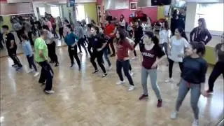 Zumba lesson, group efiviko at Ekfrasis dance studio