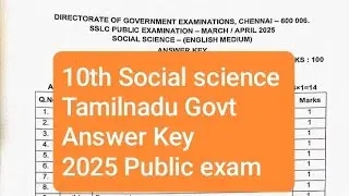 10th Social Science Public exam Official Answer key 2025 | English Medium|✅ Chec kyour answers here