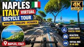 Naples - Italy Virtual Bicycle Tour - Manzoni, Posillipo, Petrarca 4KUHD #bicycletour #napoli #4k