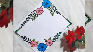 Very Easy and beautiful front page border design 📃#frontpage #borderdesign #art #drawing #flawers 