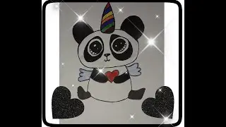 How to cute panda with beautiful corn  drawing