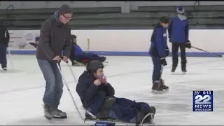 Adaptive ice skating, ice games held at Fitzpatrick Memorial Rink in Holyoke
