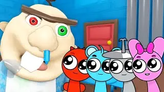 Sprunki Baby Raddy & Sky & Clukr & Pinki Played Baby Bobby's Daycare Obby in ROBLOX 