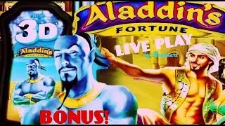 ★ COME ON WILDS! ★  ALADDIN&rsquo;S FORTUNE 3D slot machine LIVE PLAY with BONUS WINS!
