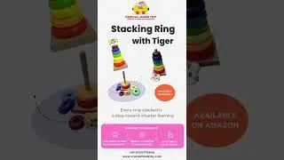 Rainbow Nesting Toy with Tiger 🐯🌈 | Fun Learning for Toddlers #shorts #rainbownesting #shortsfeed