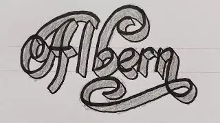 How To Draw 3d Calligraphy Name For Beginners Easy / Drawing Art On Paper Step By Step 68