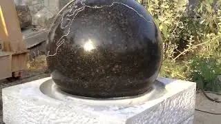 Granite Sphere Ball Globe Kugel Water Fountain, Floating Revolving Spinning Spheres, Ball Feature