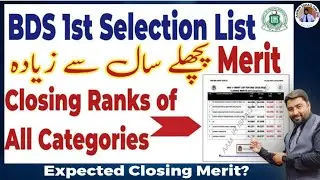 UHS BDS 1st Selection List | College Wise Closing Ranks