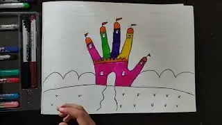 How to draw a Castle with hands ✋|| Simple Drawing For Kids 🎨|| Artist krishnavi 