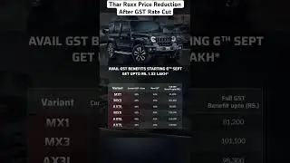 Thar Roxx Price Reduction After GST Rate Cut #automobile #mahindra #thar