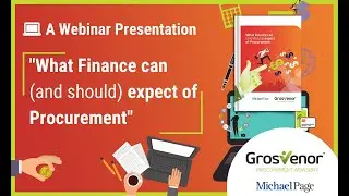 What Finance can (and should) expect of Procurement - A Webinar