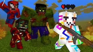 I survived Zombie Avengers in Minecraft