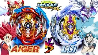 FIERCE INFINITE ACHILLES Dm' 1B VS RAGE LONGINUS Ds' 3A AIGER LUI Beyblade Burst Surgeベイブレードバースト超王