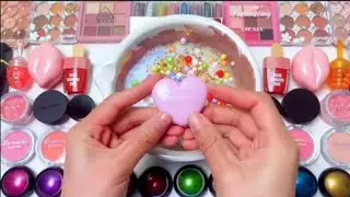 How to make slime with mixing pearl glue items and random into Glossy glitter
