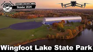 4K Drone Flight Over Wingfoot Lake State Park & Goodyear Blimp Hangar | Ohio Fall Colors