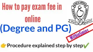 How to pay Pg and degree exam fee in online||procedure explained step by step||OU