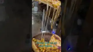 CHEESE PULL of PIZZA 3feet high#pizzapie #cheesepizza #pizzalover #itspizzatime #pizzatoppings #food