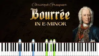 Bourr&eacute;e - Christoph Graupner | Piano Tutorial | Synthesia | How to play
