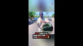 4xtra shows off his driving skills, doing donuts in the middle of traffic! 😳