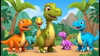 Seven Little Dinosaurs Stomp Stomp Stomp | Funny and Fun Kids Nursery Rhyme Animation