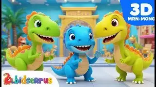 Three Baby Dinos Visit the Museum 🦖🏛️🎨 | 3D Animated Nursery Rhyme for Kids
