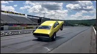 Huge Wheelie! Duane Hoven Super Stock GT/OA '71 Ford Maverick Almost Flips Over