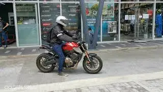 Akrapovic exhaust with DB killer on a Honda CB650r