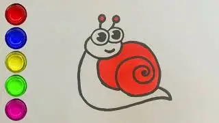 How To Drawing a Cute Snail🐌🐌 | Easy Drawing and Coloring for kids #snail #drawing