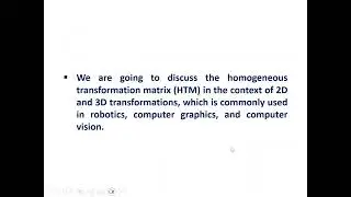 Homogeneous Transformation Matrix