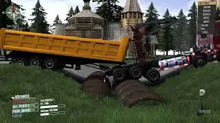 Spintires Mudrunner   Mod Truck Vs Extreme Broken Road With Speed Bumps  Driver Skills Gameplay6