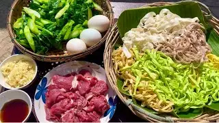 How to make FRIED NOODLES WITH BEEF (RBeab Thvoeu Chha Me CheaMouy SachKor)
