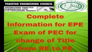Complete Information Regarding PEC (Pakistan Engineering Council ) Title Change from RE to PE