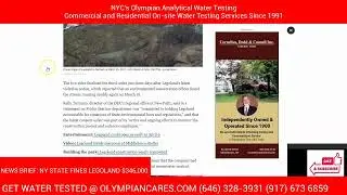 Water Testing for Mercury - NY state fines Legoland $346,000 for Environmental Violations