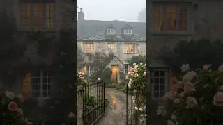 Rainfall on the Old Stone Home 🌧️🏡A warm and quiet escape in the English countryside 🌿🕯️🌸