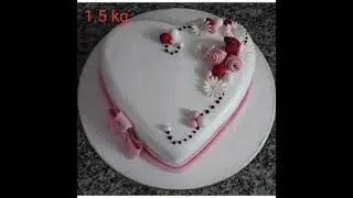 Heart shape cake /fondant design cake......