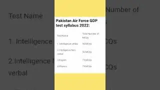 PAF GDP Test Syllabus 2022, GD Pilot Test Preparation 2022 #shorts #shortsvideo #shortvideo #PAF