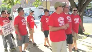 Fire Joins Police in Another Picket at City Hall