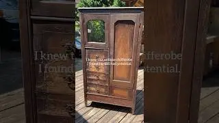 ANTIQUE WARDROBE TRANSFORMATION! ✨🥰🙌 #diy #makeover #furniture #homedecor #beforeandafter
