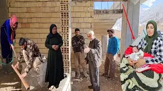 A beautiful and pleasant day with Zahra's nomadic family in the snowy weather
