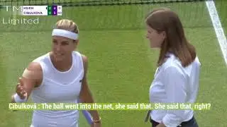 Wimbledon 2018   Hsieh vs. Cibulkova  (replay the point dispute)